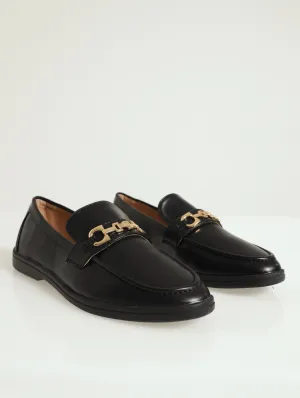 Lulu Buckle Trim Loafer - Black