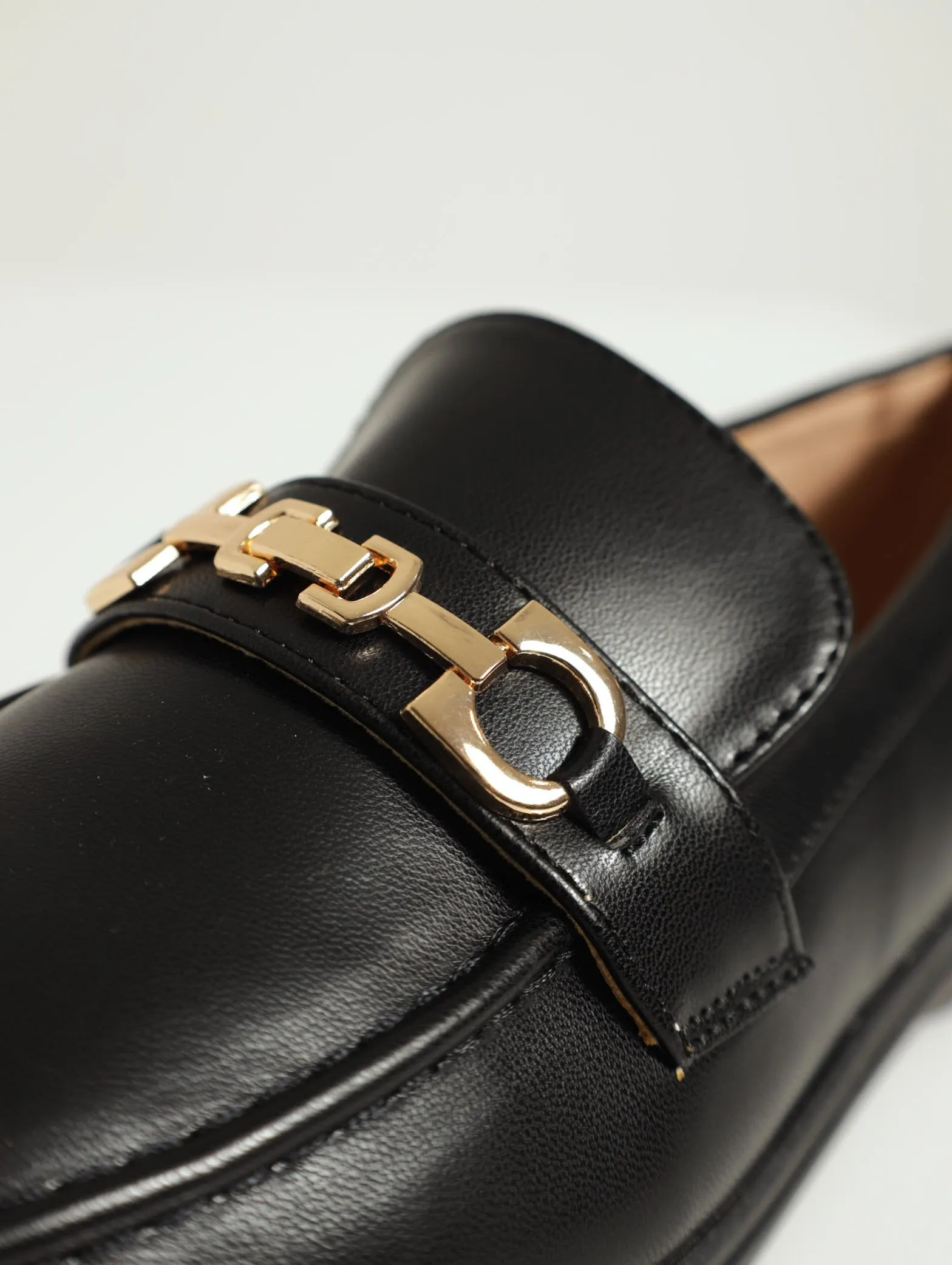 Lulu Buckle Trim Loafer - Black