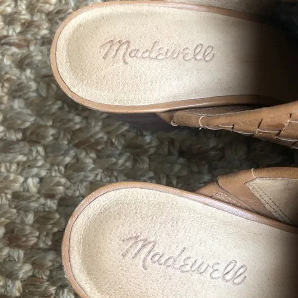 Madewell The Harper Braided Mule. Leather. Size 7.5