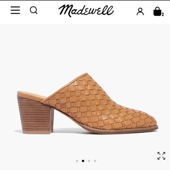Madewell The Harper Braided Mule. Leather. Size 7.5