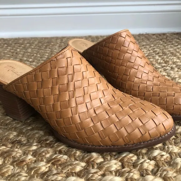 Madewell The Harper Braided Mule. Leather. Size 7.5