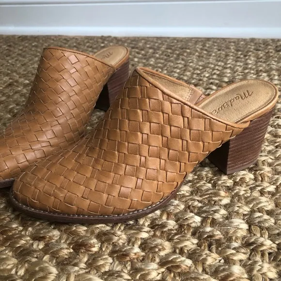 Madewell The Harper Braided Mule. Leather. Size 7.5