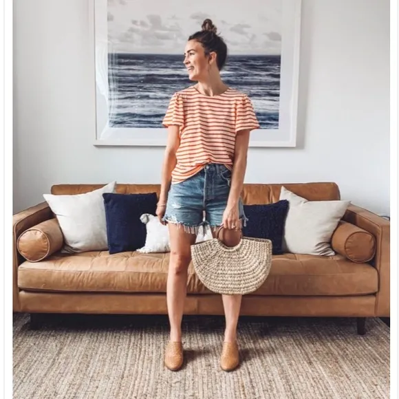 Madewell The Harper Braided Mule. Leather. Size 7.5