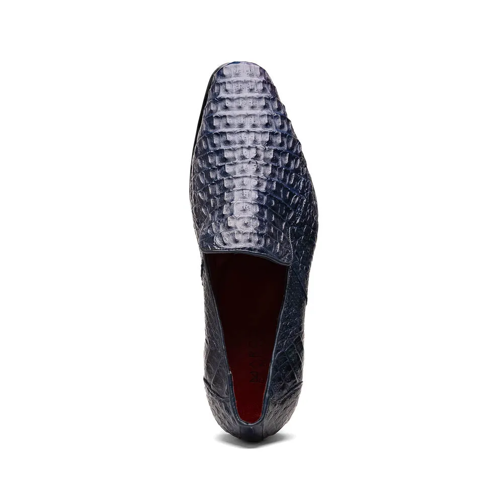 Marco Di Milano Trento in Navy Caiman Crocodile Loafers