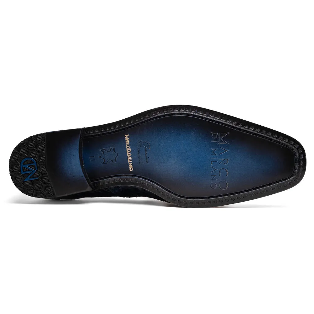 Marco Di Milano Trento in Navy Caiman Crocodile Loafers