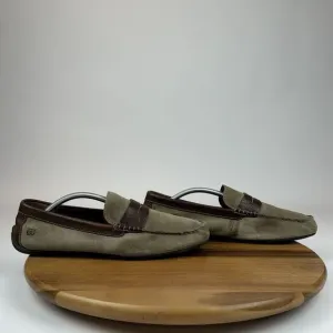 Mens Born Taupe Brown Suede Casual Driving Moc Toe Penny Loafers Size 10.5 D GUC