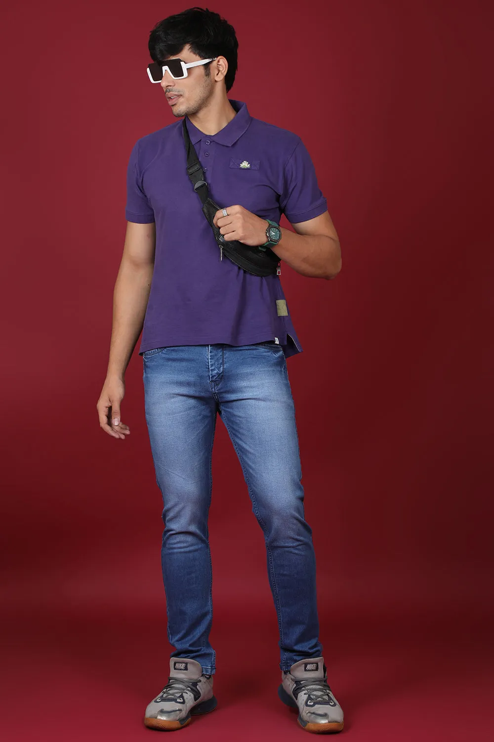 Men's Light Blue Denim Slim Fit Hexa-9002 Jean