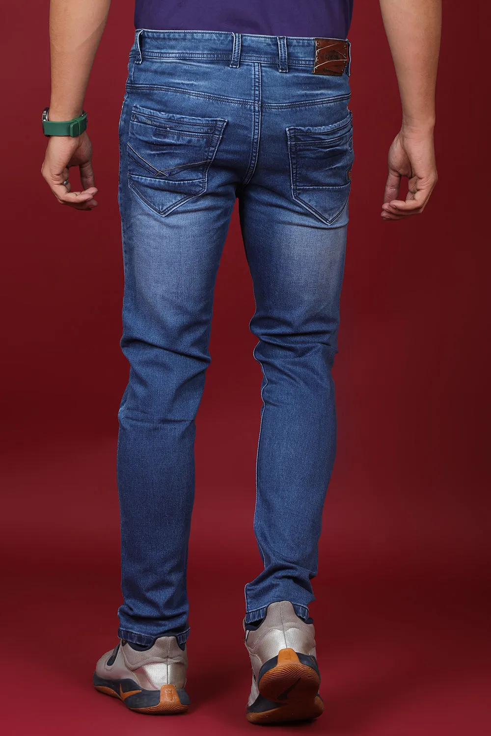 Men's Light Blue Denim Slim Fit Hexa-9002 Jean