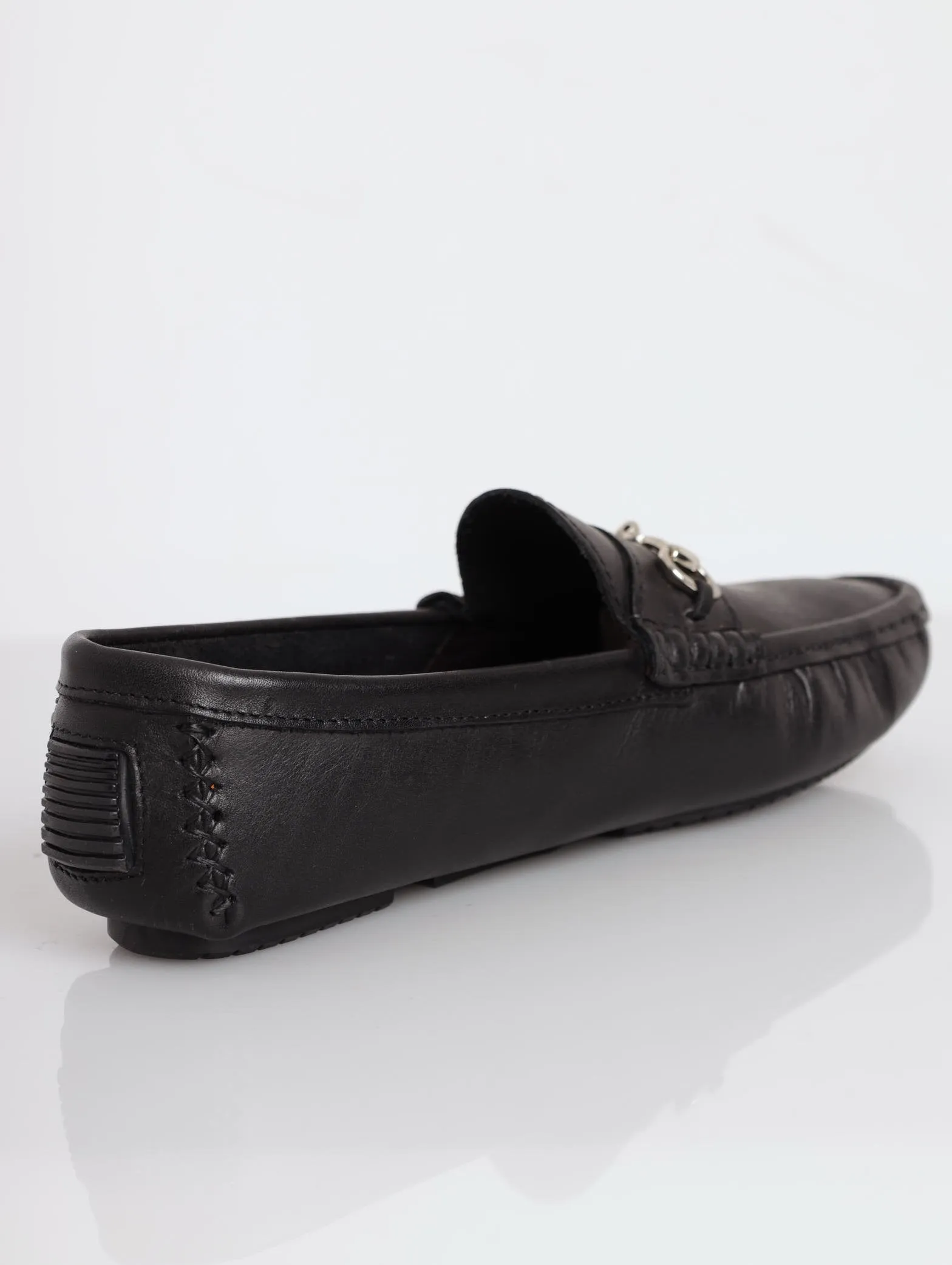 Men's Trim Detail Leather Driver Shoe - Black