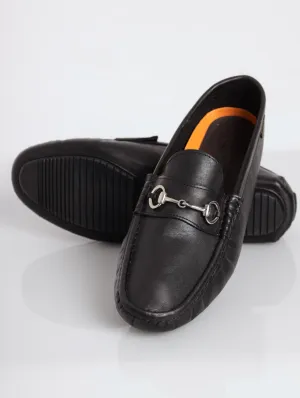Men's Trim Detail Leather Driver Shoe - Black