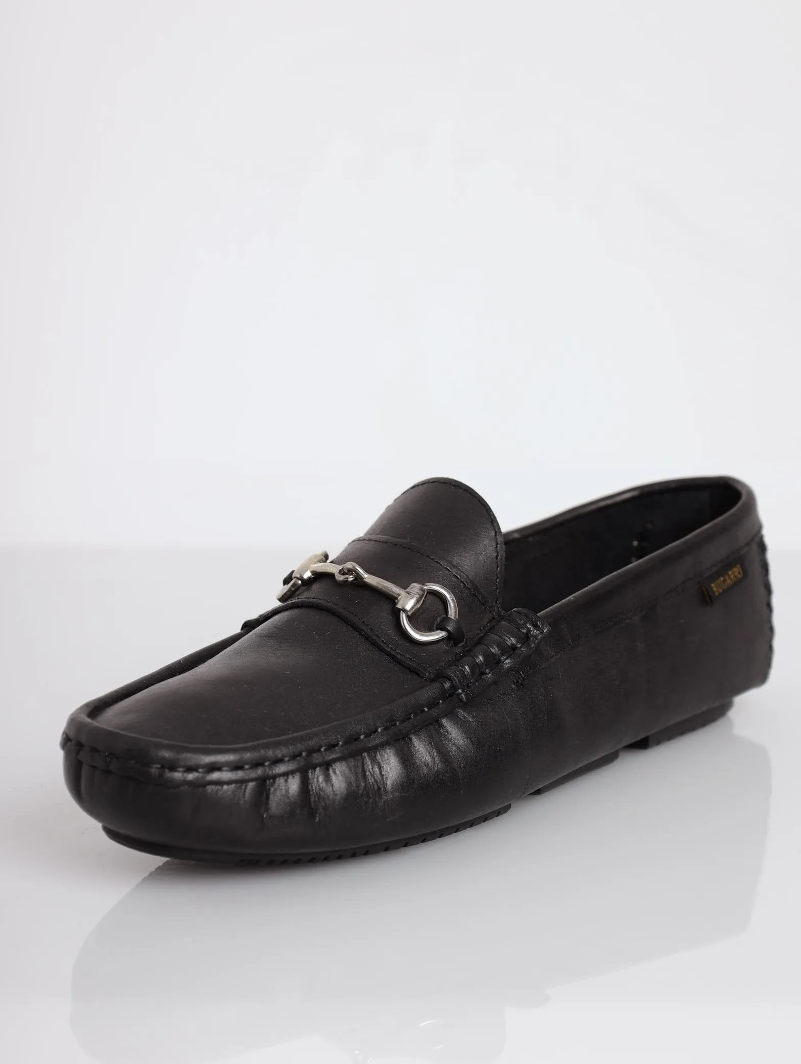 Men's Trim Detail Leather Driver Shoe - Black