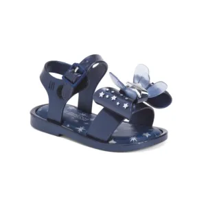 MINI MELISSA Metallic Blue Made In Brazil Star Jelly Sandals (Toddler)