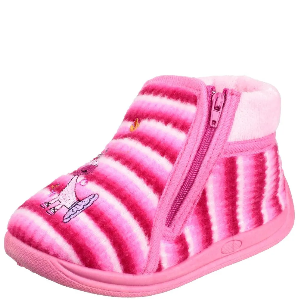 Mirak Safari Zip Up Bootie Slipper