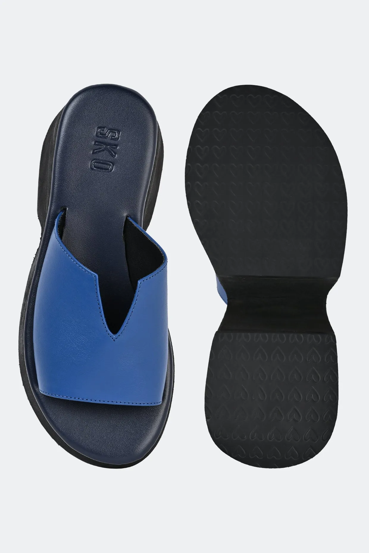 Modena Blue Platform Sandals For Women