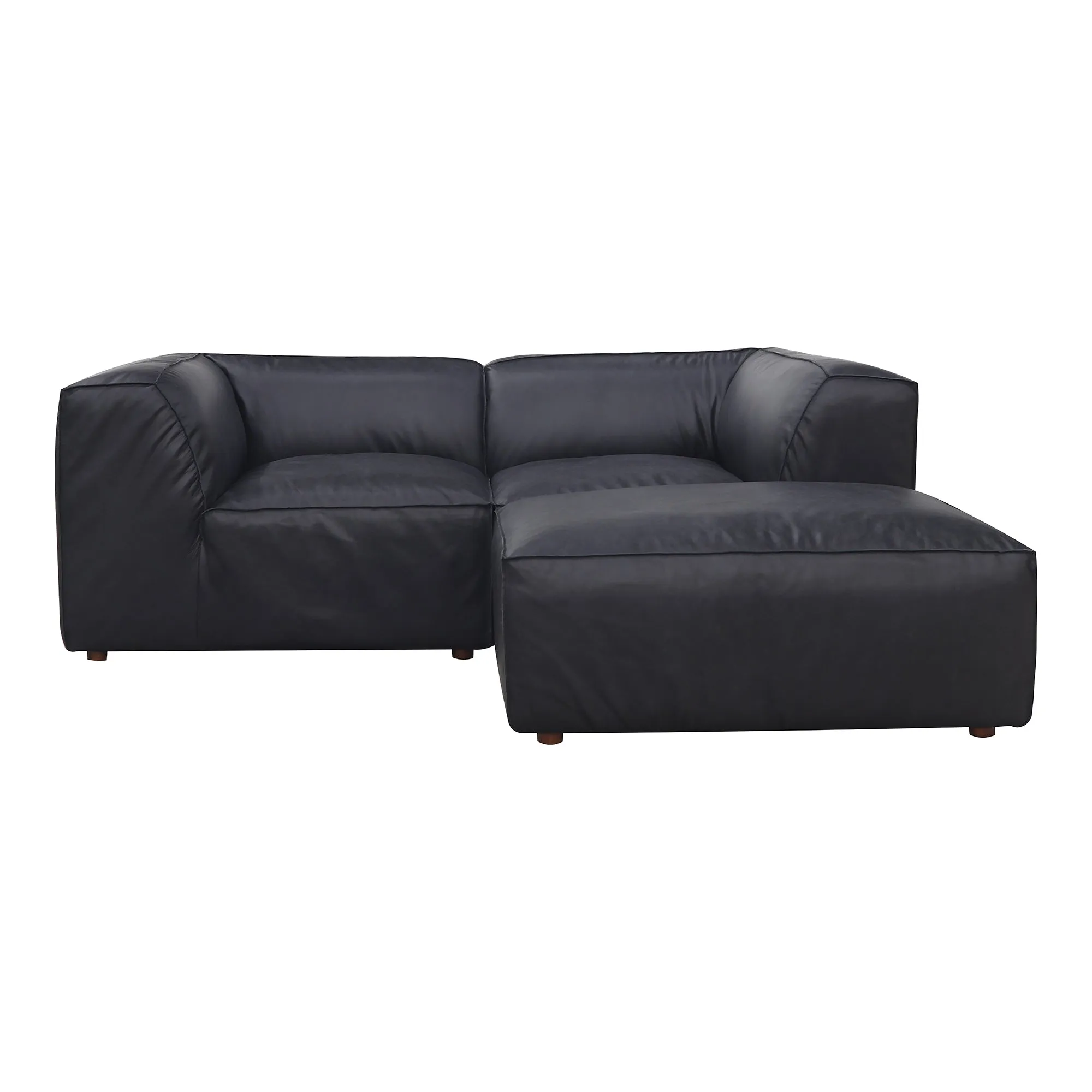 Moe's Home Collection Form Nook Modular Sectional ~ Vantage Black Leather