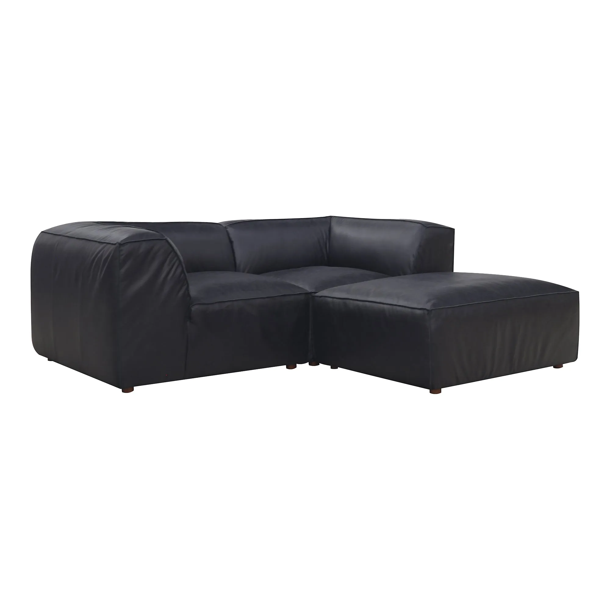 Moe's Home Collection Form Nook Modular Sectional ~ Vantage Black Leather