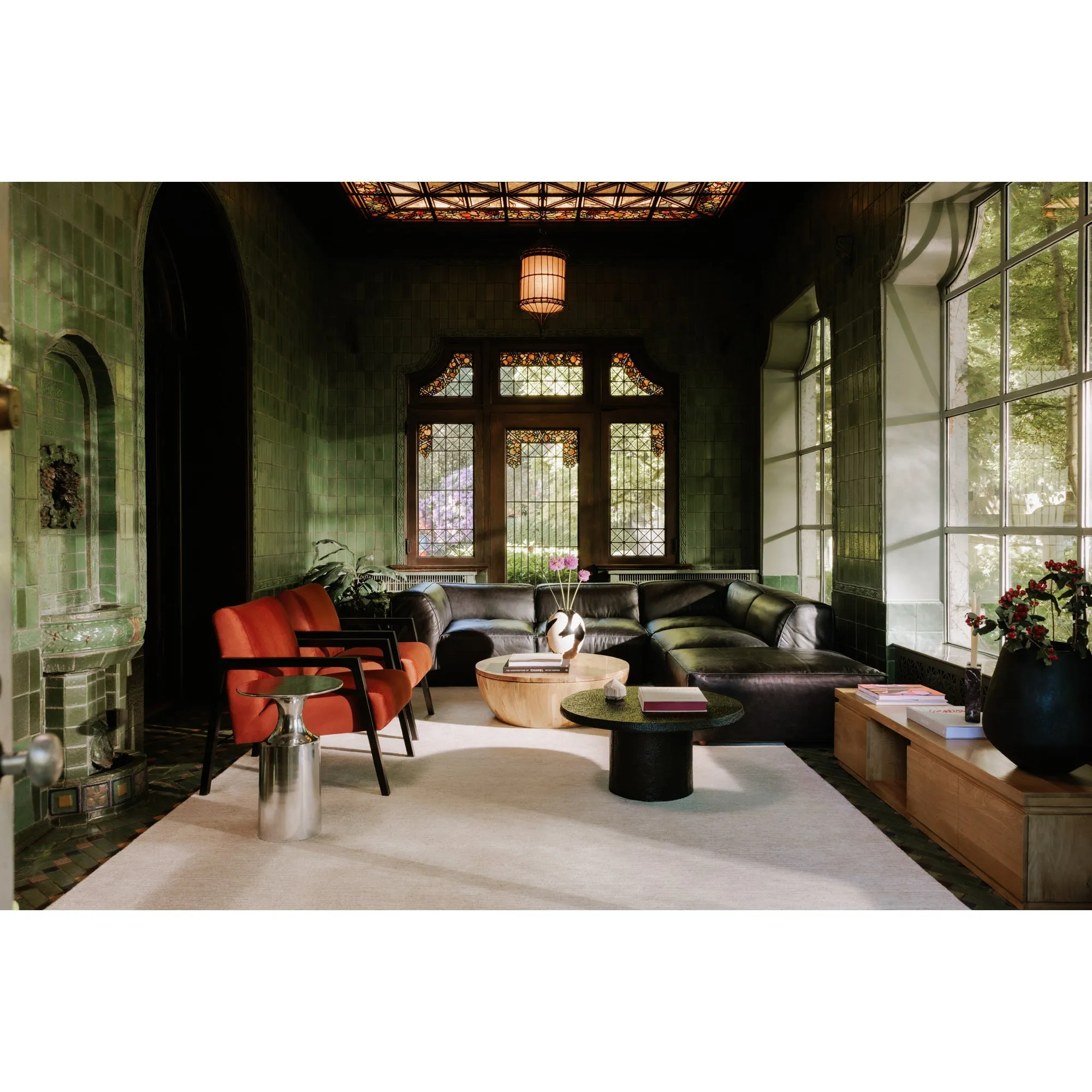 Moe's Home Collection Form Nook Modular Sectional ~ Vantage Black Leather