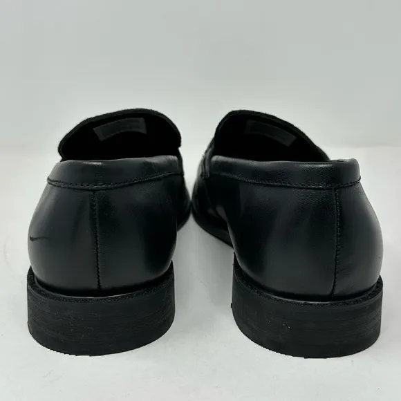 Moretti Gold Label Dickens Men’s Sz 10.5 D Black Suede Top Leather Loafers O0