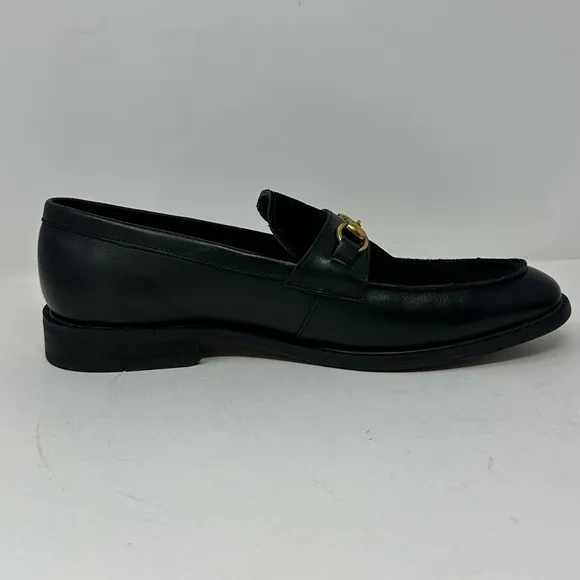 Moretti Gold Label Dickens Men’s Sz 10.5 D Black Suede Top Leather Loafers O0