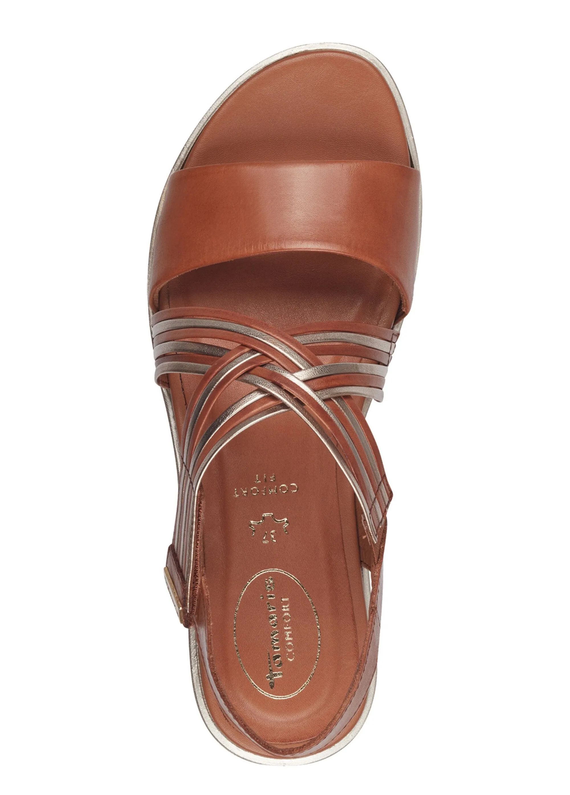 Multi-link wedge sandals with Velcro