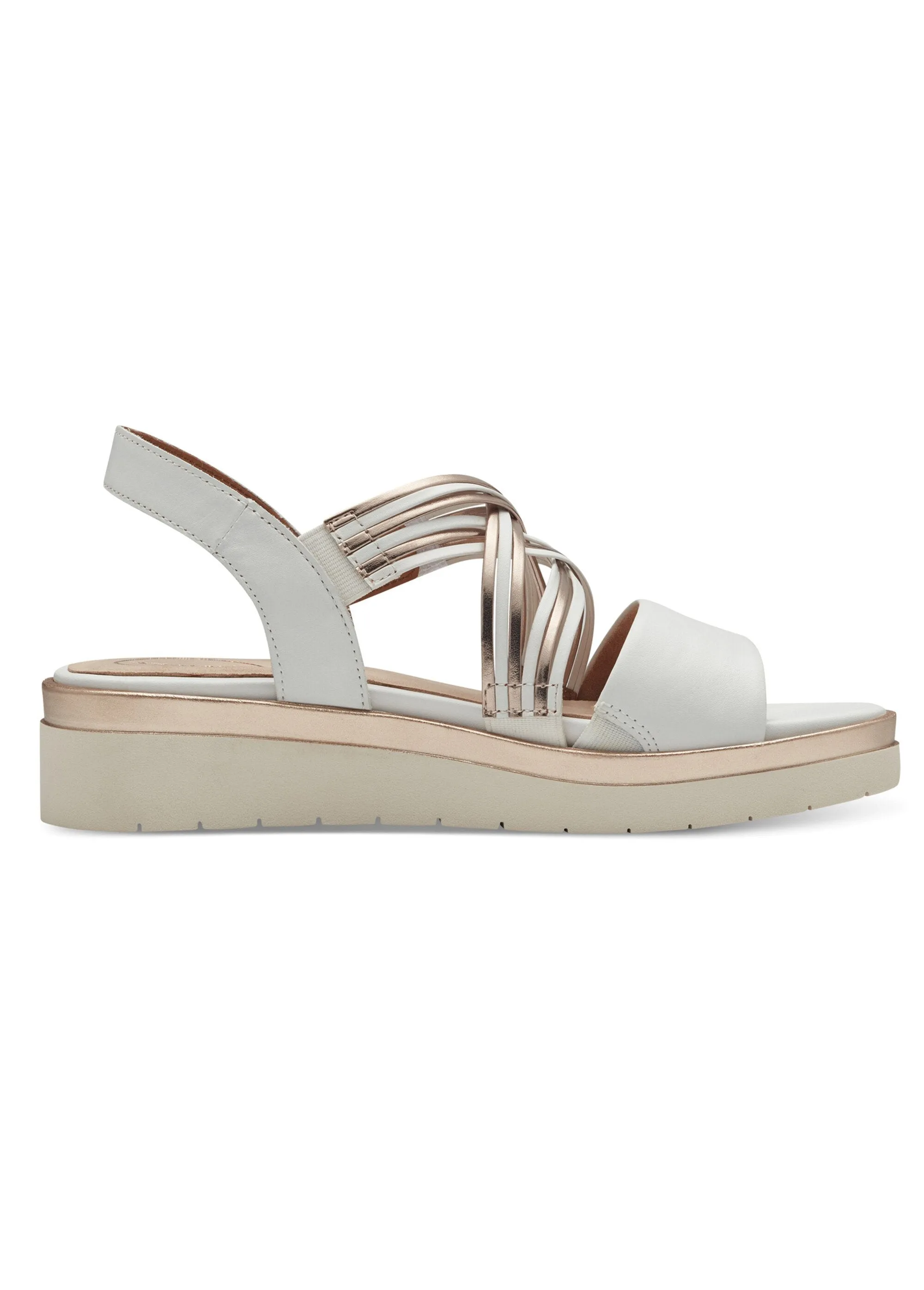 Multi-link wedge sandals with Velcro