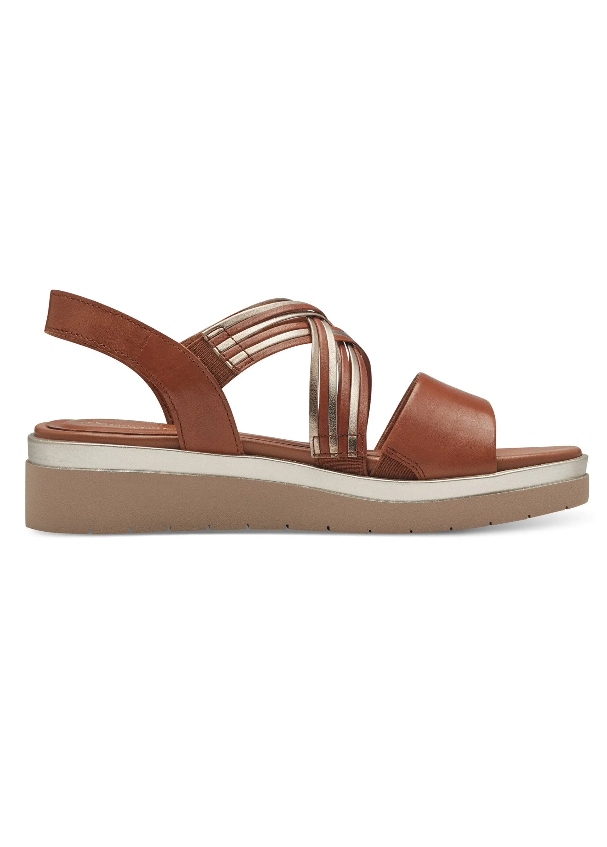 Multi-link wedge sandals with Velcro