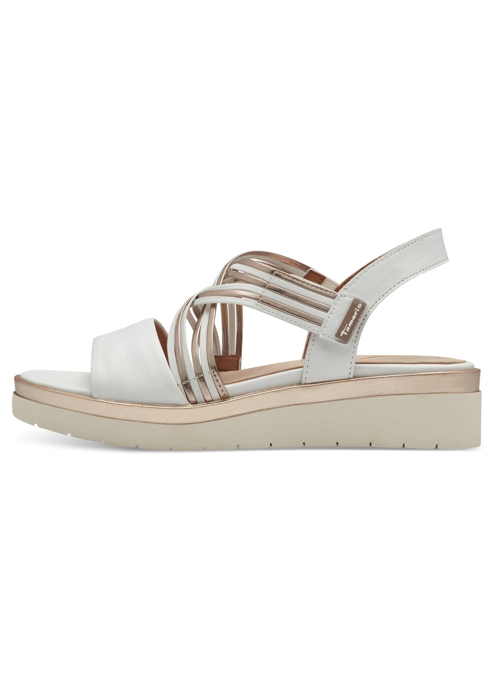 Multi-link wedge sandals with Velcro