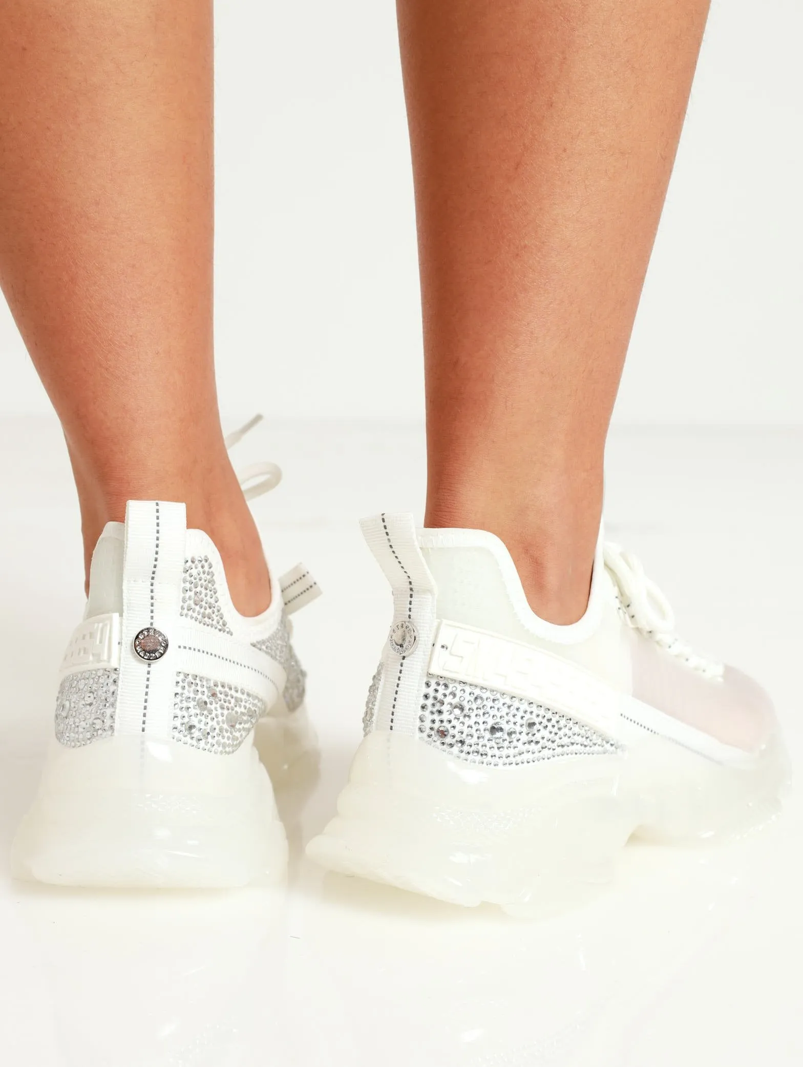 Mystere Knit Lace Up Chunky Sneaker - White