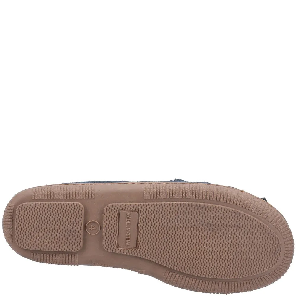 Navy Addy Suede Slippers