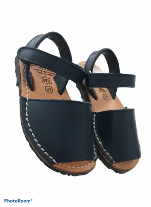 Navy real leather spanish velcro