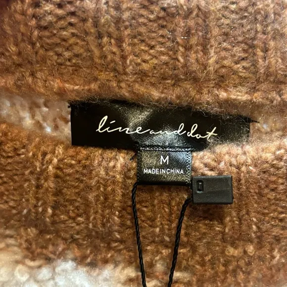 NWT Line &amp; Dot Houndstooth Plush Pullover Sweater Size M