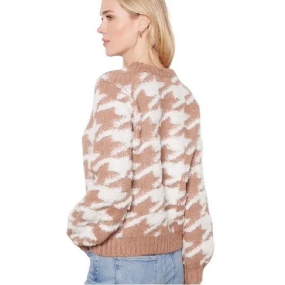 NWT Line &amp; Dot Houndstooth Plush Pullover Sweater Size M