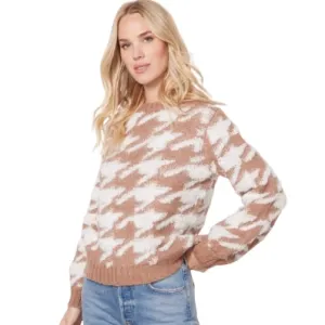 NWT Line &amp; Dot Houndstooth Plush Pullover Sweater Size M