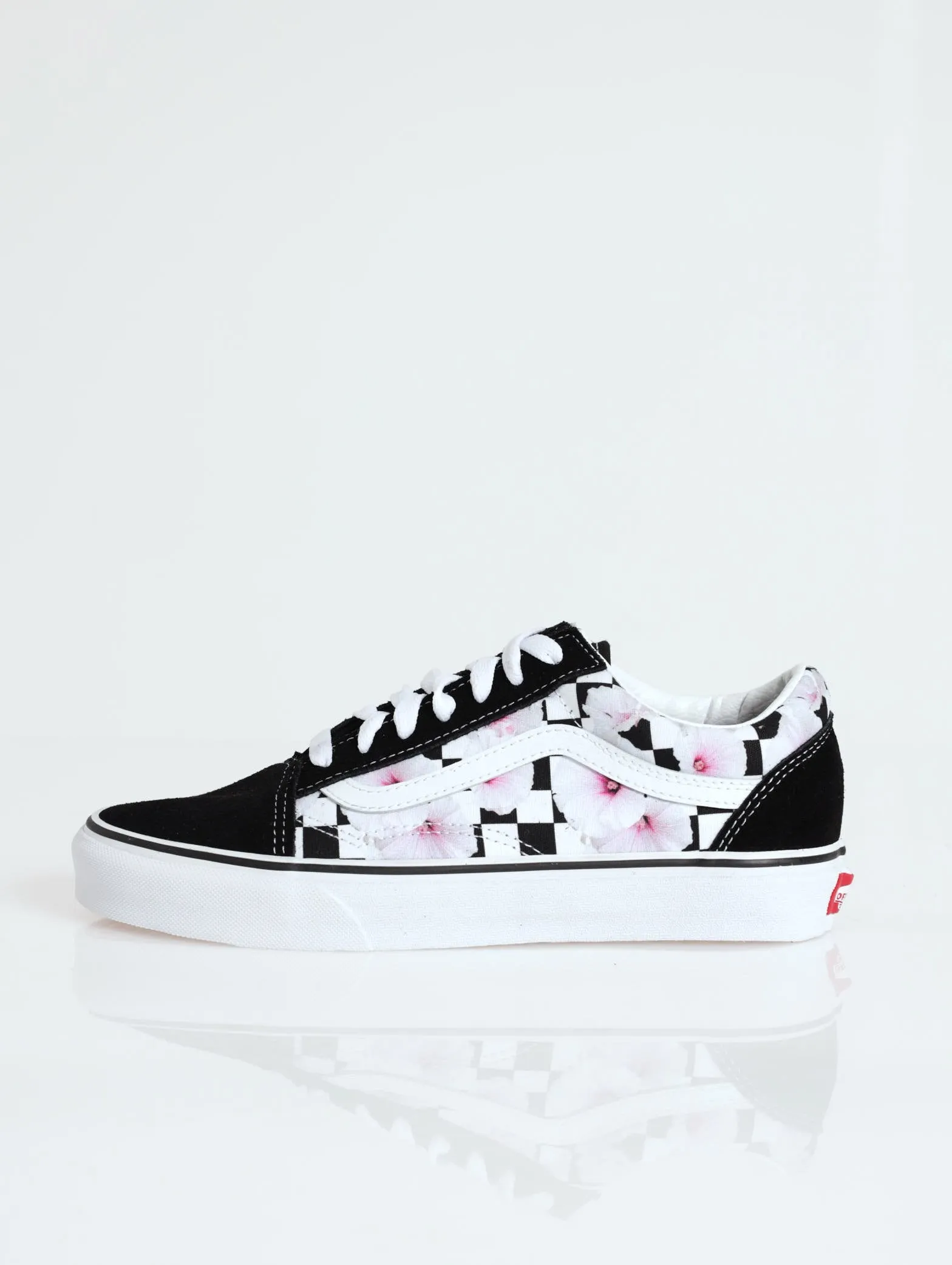 Old Skool Hibiscus Check Sneaker - Black/White