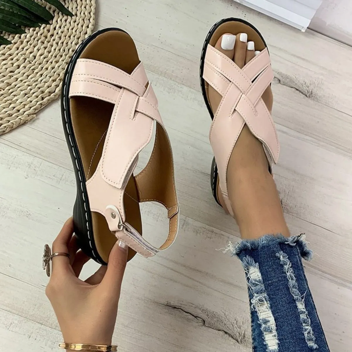 Open Toe Flats Sandals