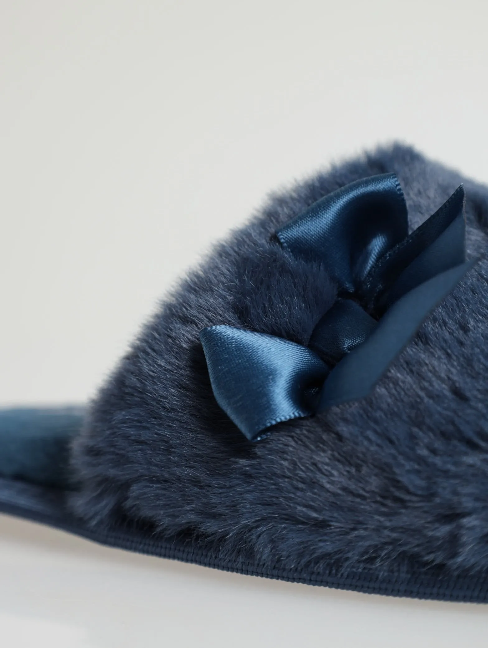 Open Toe Fur Slipper - Blue