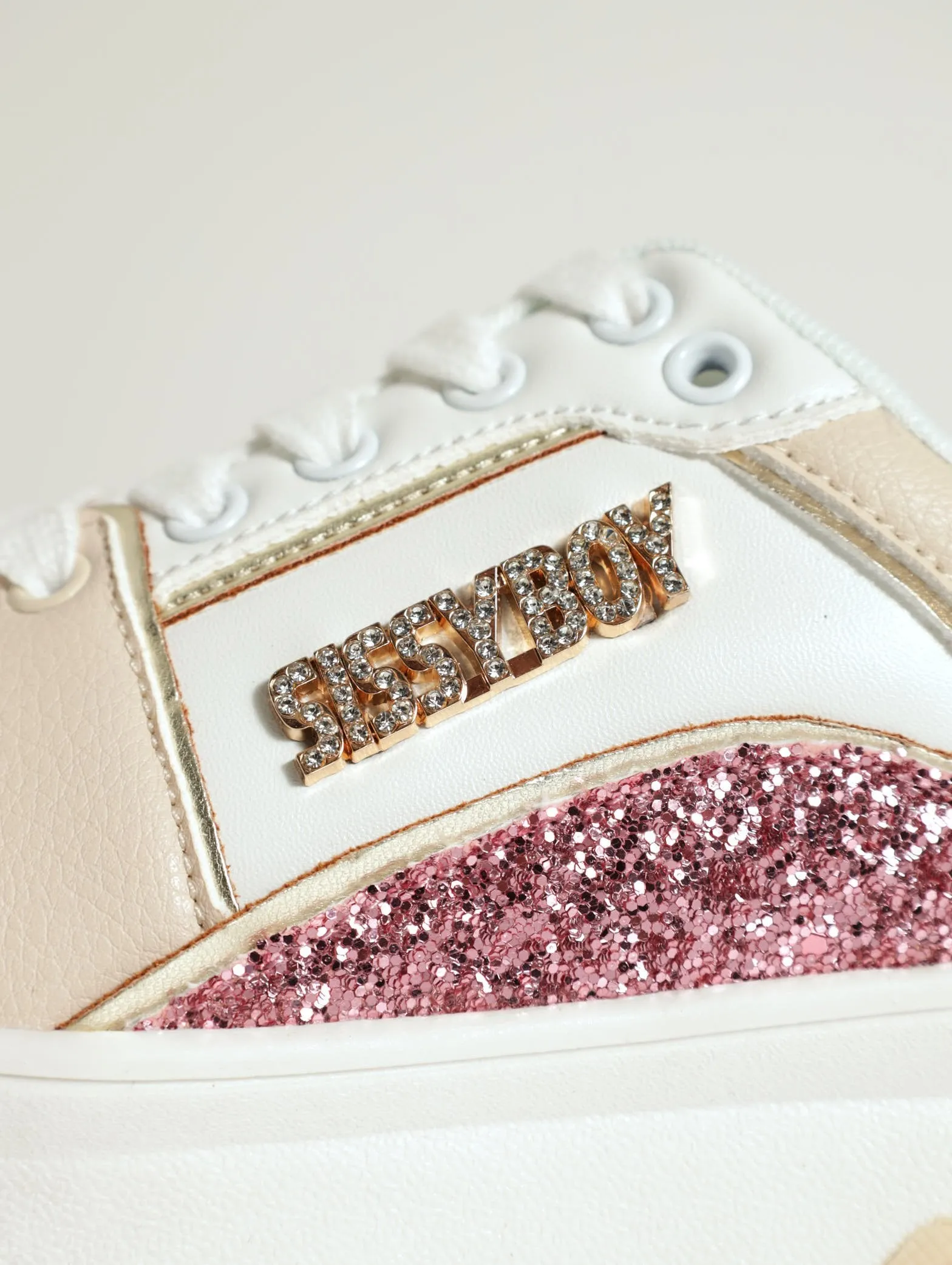 Panel Detail Stacked Court Sneaker - Natural