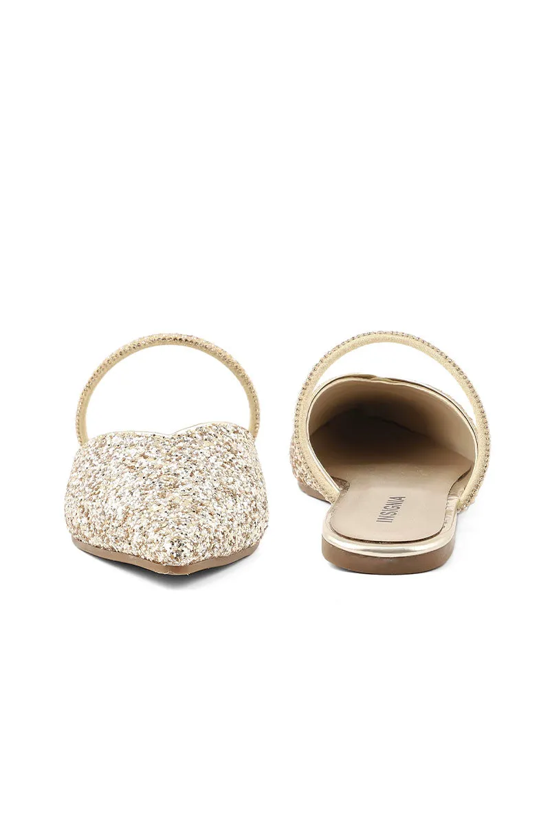 Party Wear Sling Back I47229-Golden
