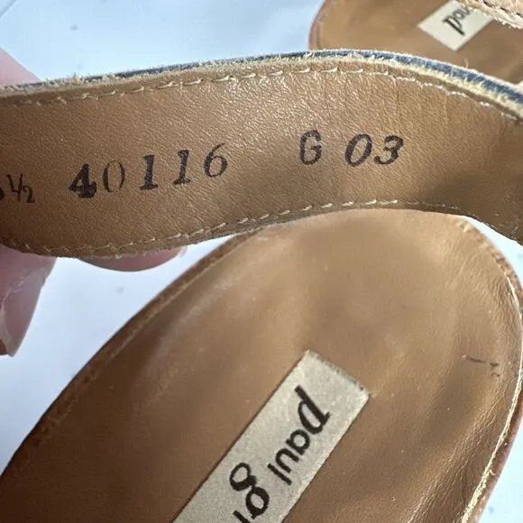 Paul Green Shoe Womens 6 Tan Leather Camel Perforated Lois Open Toe Sandal