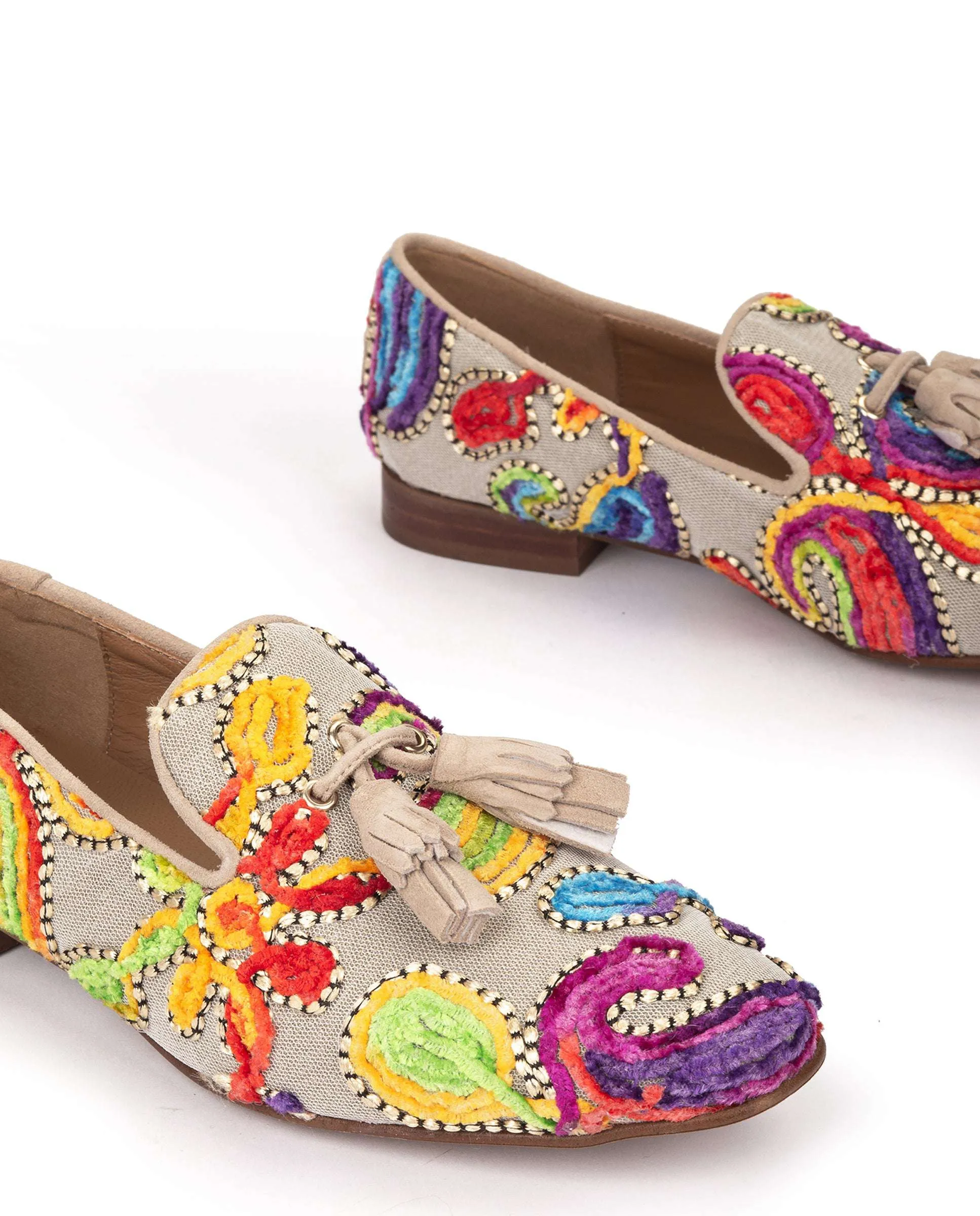 Pedro Miralles Ethnic Floral Loafer|17503BG