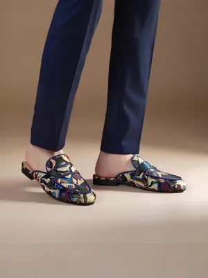 Pilgida exports European and American bright silk satin men's slip-on mule shoes European and American style breathable toe-cap slippers for men
