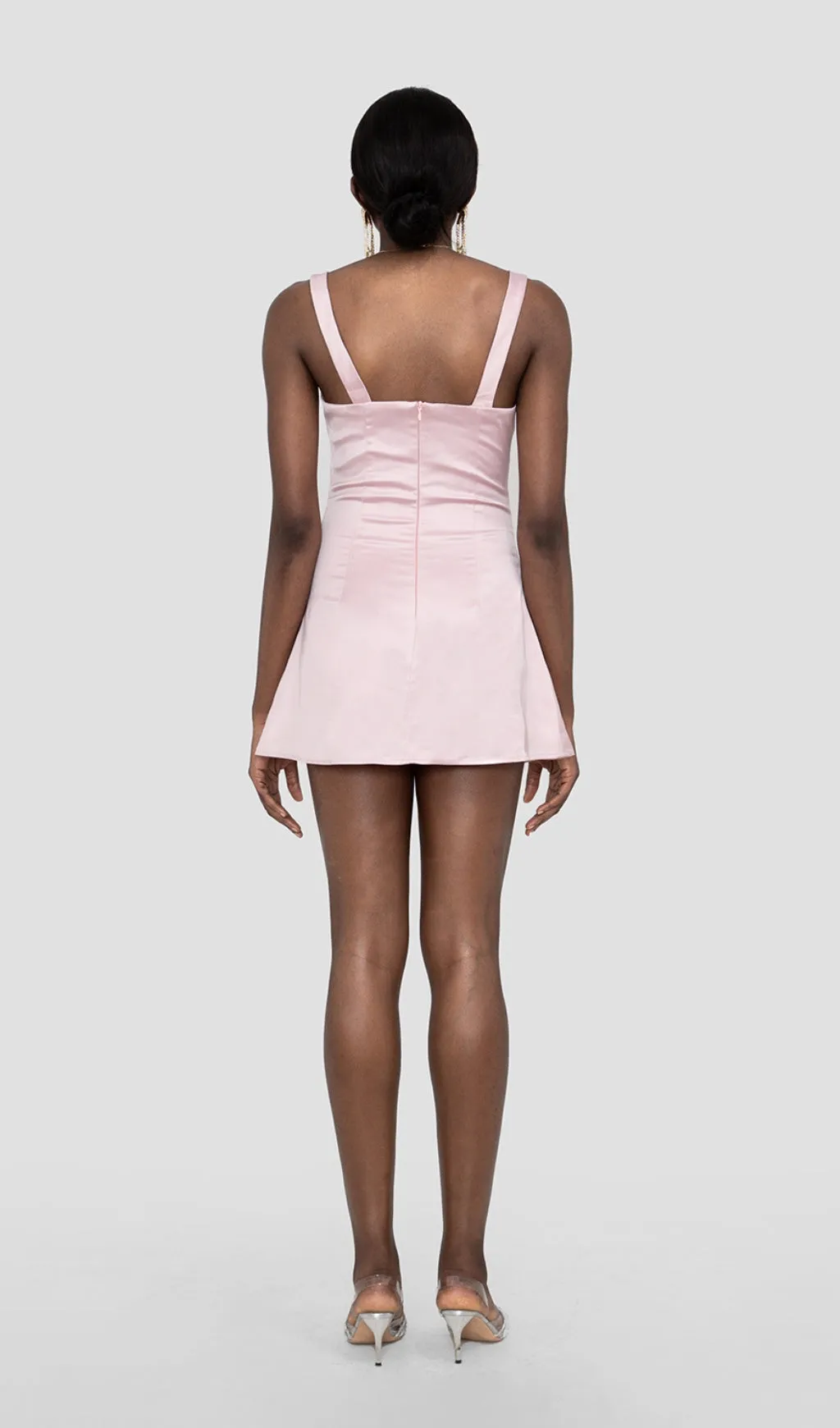PINK SATIN MINI DRESS
