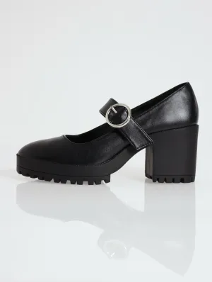 Platform Mary Jane Shoe - Black