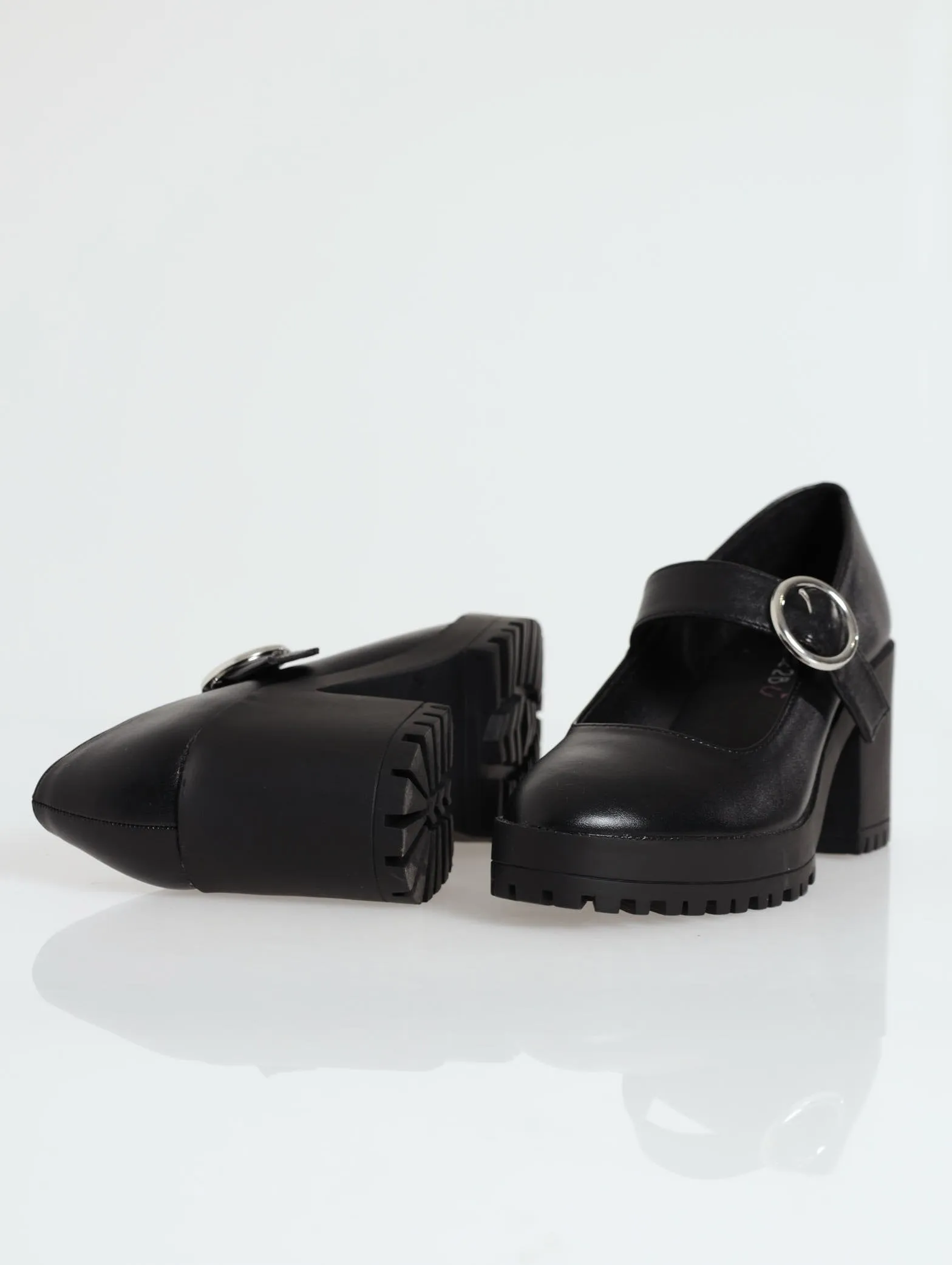 Platform Mary Jane Shoe - Black