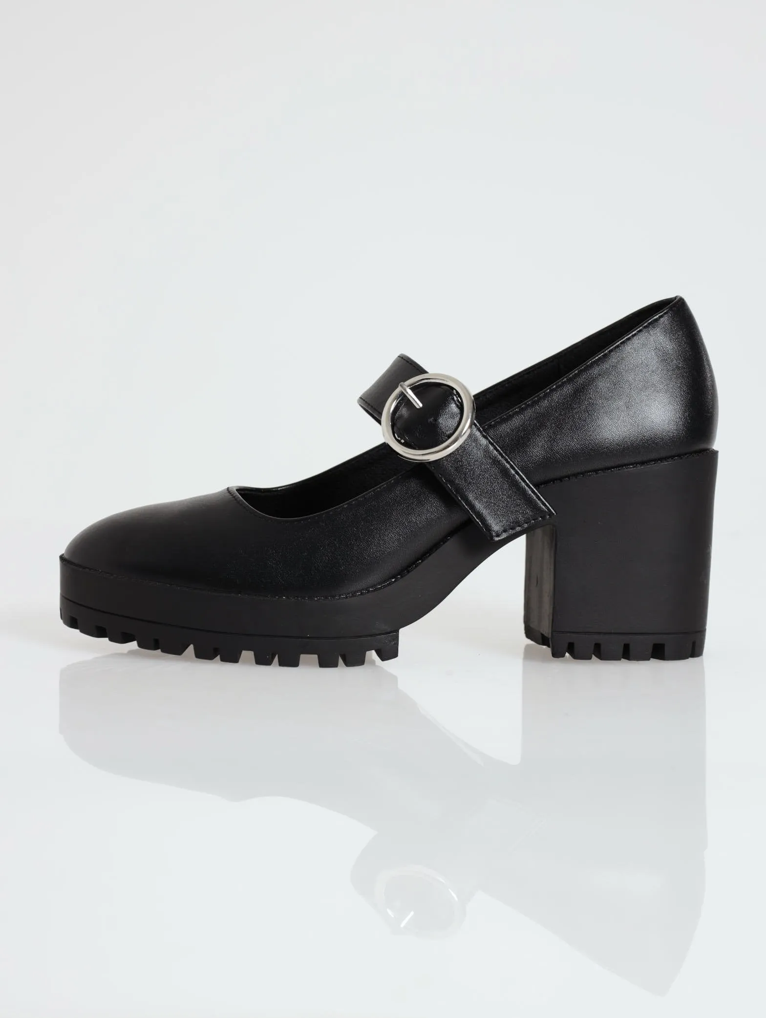 Platform Mary Jane Shoe - Black