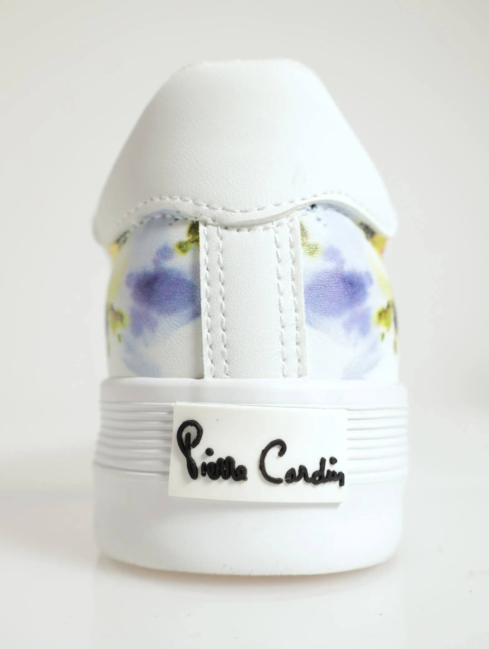 Print Detail Pu Lace-Up Platform Sneaker - White/Blue