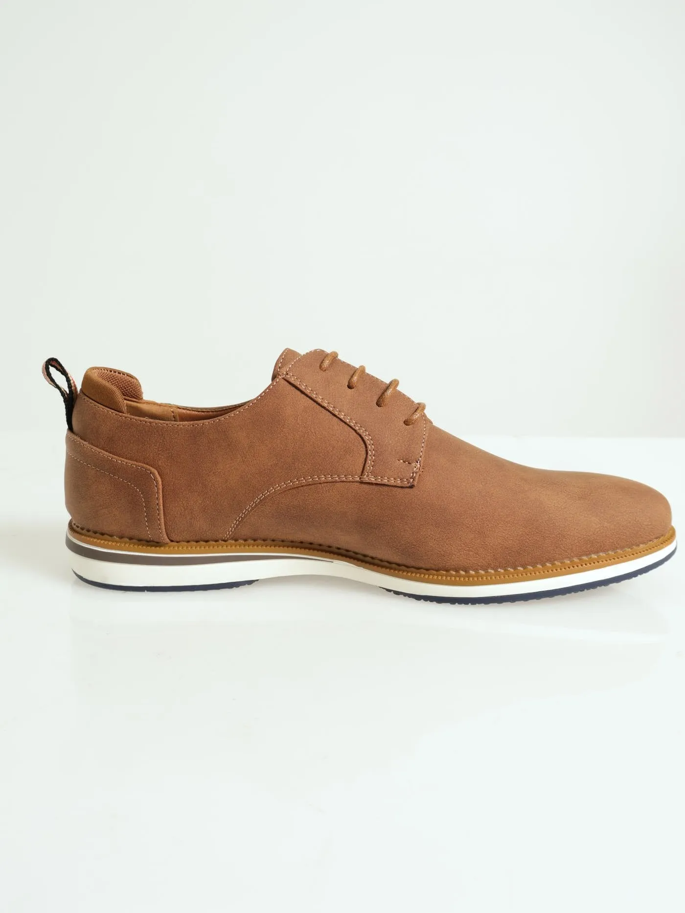 Pu Derby With Padded Back Counter Shoe - Tan