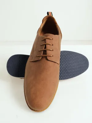Pu Derby With Padded Back Counter Shoe - Tan