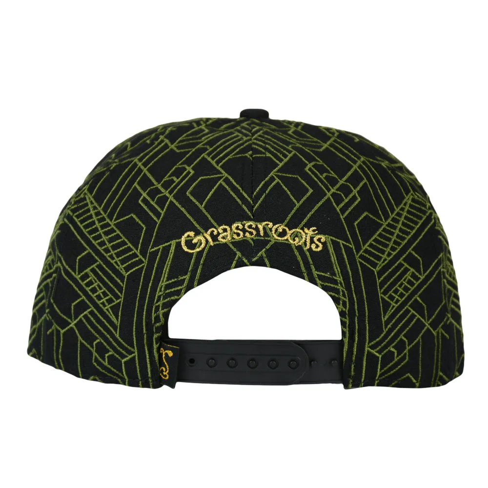Removable Bear Digital Labyrinth Black Snapback Hat