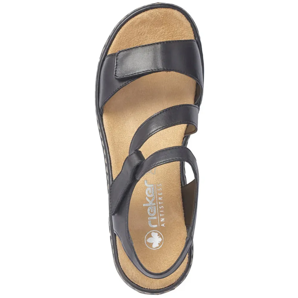 Rieker 659C7-00 (Gabi)  Black Sandals
